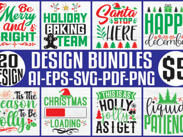 Christmas t-shirt and svg design bundle