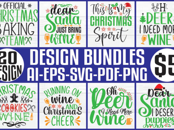 Christmas t-shirt and svg design bundle