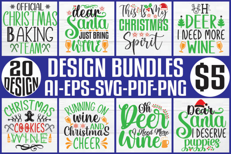 Christmas T-shirt And SVG Design Bundle