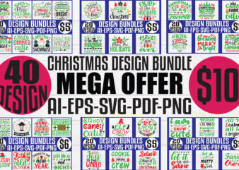 Christmas T-shirt And SVG Design Bundle