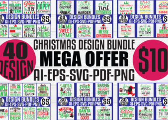 Christmas T-shirt And SVG Design Bundle