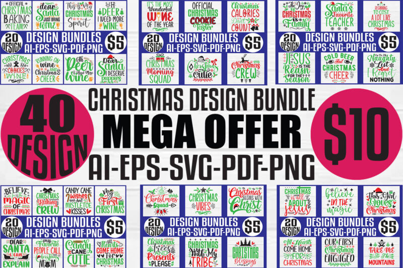 Christmas T-shirt And SVG Design Bundle