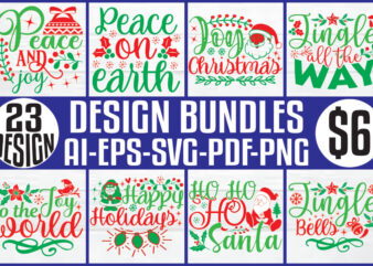 Christmas T-shirt And SVG Design Bundle