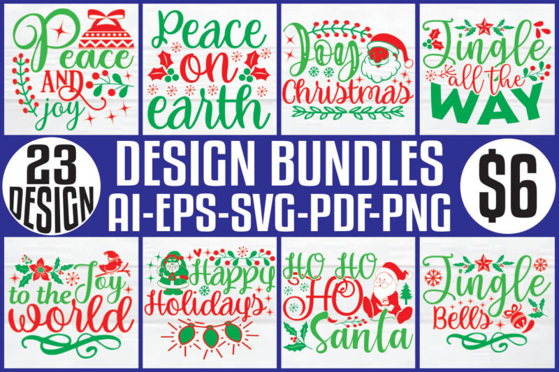 Christmas T-shirt And SVG Design Bundle