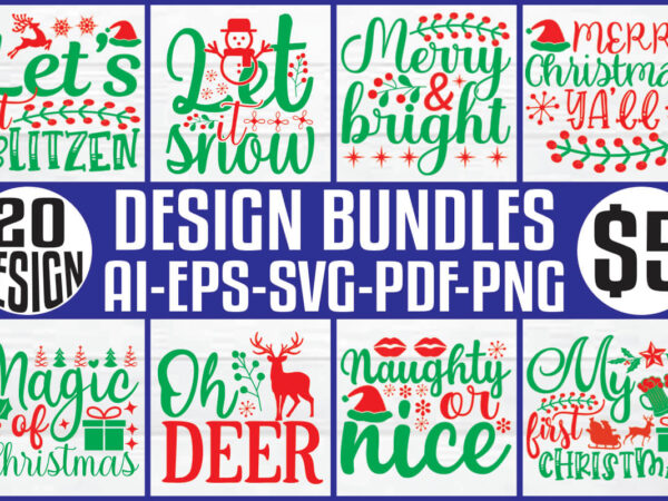 Christmas t-shirt and svg design bundle