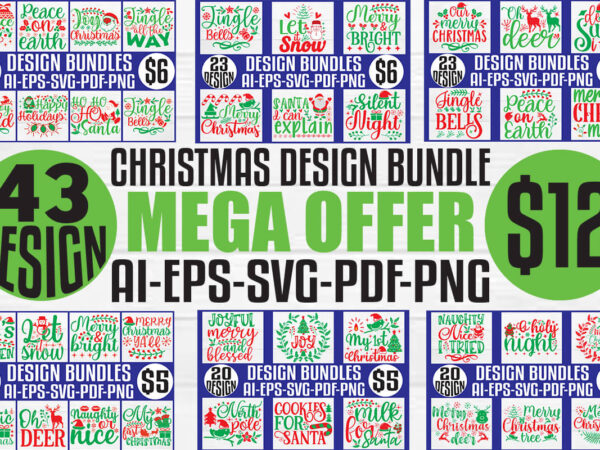 Christmas t-shirt and svg design bundle