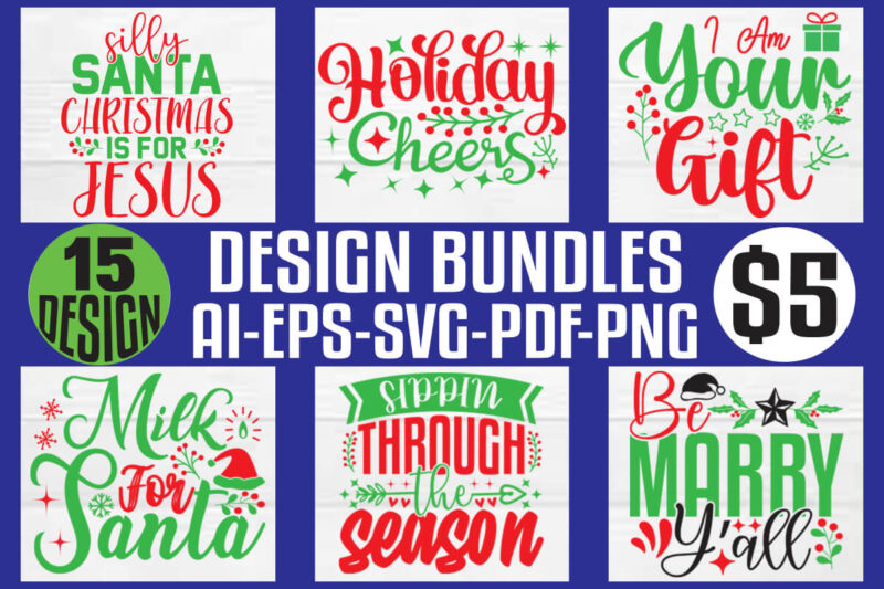 Christmas T-shirt And SVG Design Bundle