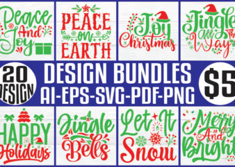 Christmas T-shirt And SVG Design Bundle