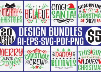 Christmas T-shirt And SVG Design Bundle