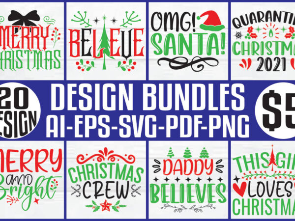 Christmas t-shirt and svg design bundle