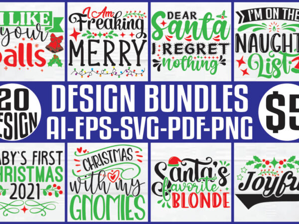 Christmas t-shirt and svg design bundle