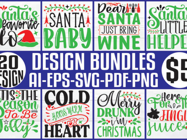 Christmas t-shirt and svg design bundle