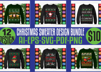 Christmas Sweater And T-shirt Design Bundle