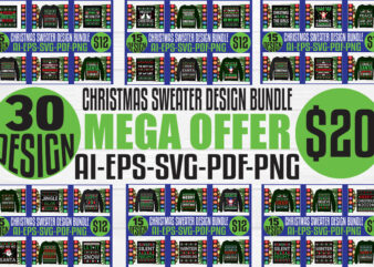 Christmas Sweater And T-shirt Design Bundle