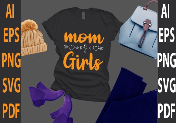 Mom of girls t shirt designs for sale