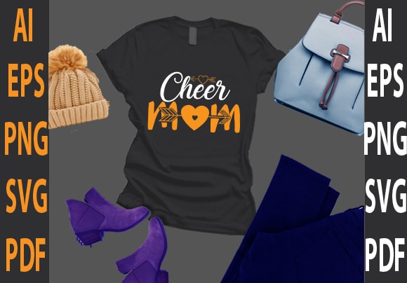 Cheer mom t shirt vector file