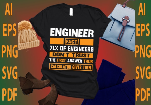 Engineer fact 71% of engineers don’t first answer their calculator gives then vector clipart
