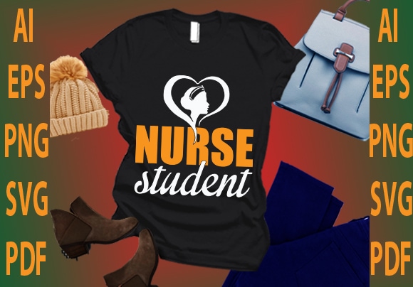 Nurse student T shirt vector artwork