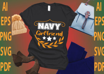 navy girlfriend T shirt vector artwork