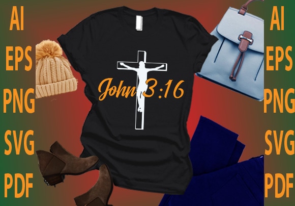 John 3:16 vector clipart
