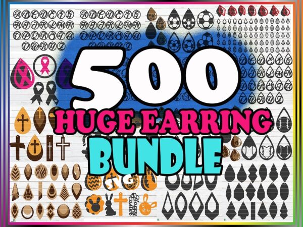 500 huge earring designs svg bundle, different earring designs, cuttable leather wood acrylic, svg cut files, instant digital download 690958284
