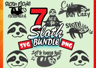 Bundle 7 Sloth SVG Bundle, Funny Cute Sloth Designs, Sloth Cut File, SVG Cut File, Commercial Use, Printable Vector, Instant Download 689314800