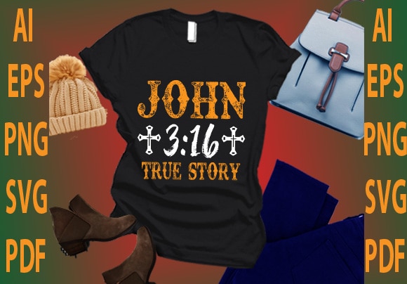John 3:16 true story vector clipart