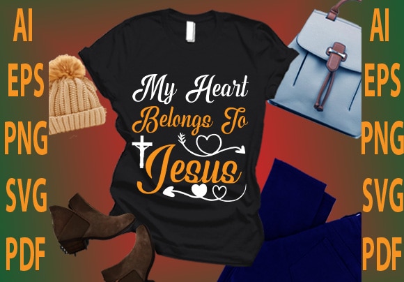 My heart belongs to jesus t shirt designs for sale