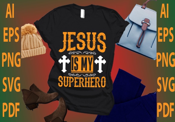 Jesus is my superhero vector clipart