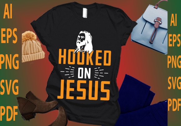 Hooked on jesus graphic t shirt