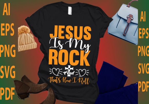 Jesus is my rock and that’s how i roll vector clipart