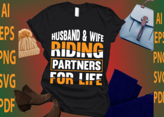 husband and wife riding partners for life graphic t shirt