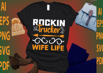 rockin trucker wife life t shirt design online
