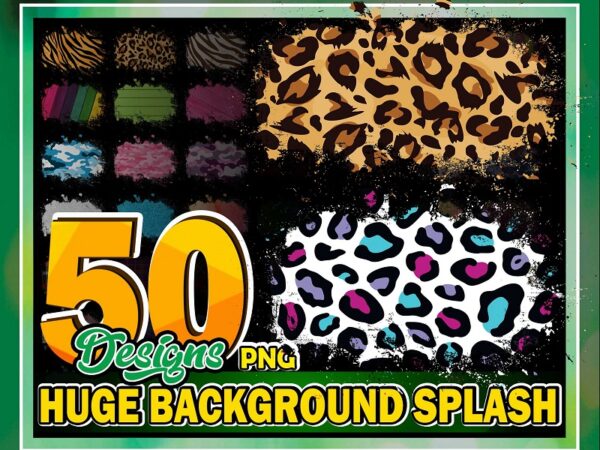 50 design huge background splash png. bundle clipart frame, digital download, leopard, animal print cheetah, sublimation, wood watercolor 896130196