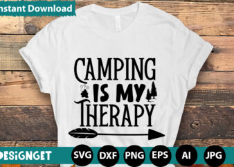 Camping Is My Therapy svg vector for t-shirt