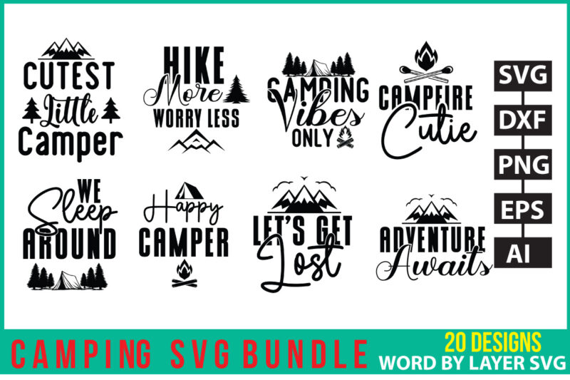 Camping Layered file,Camping cut file bundle,Camping Svg Bundle, Camp Life Svg, Campfire Svg, Dxf Eps Png, Silhouette, Cricut, Cameo, Digital, Vacation Svg, Camping Shirt Design
