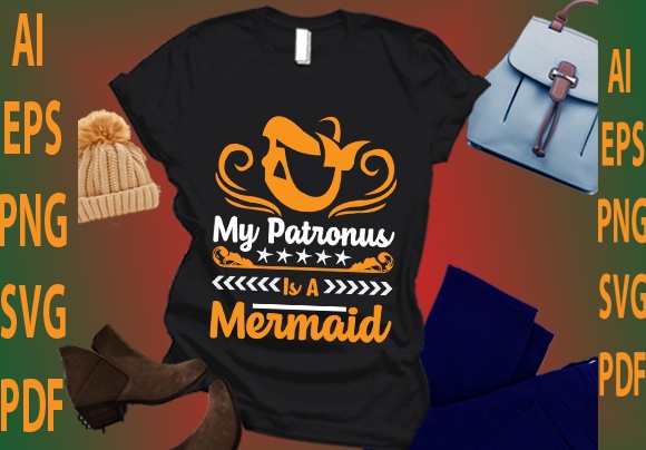My patronus is a mermaid t shirt designs for sale