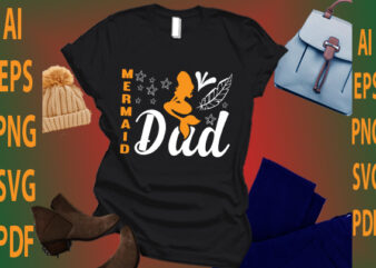 mermaid dad t shirt designs for sale