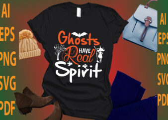 ghosts have real spirit t shirt design template