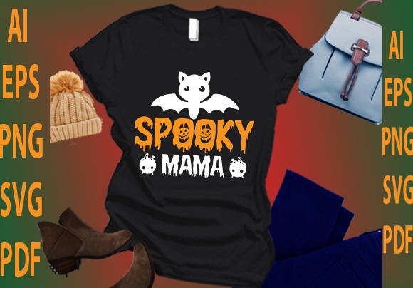 Spooky mama t shirt template vector