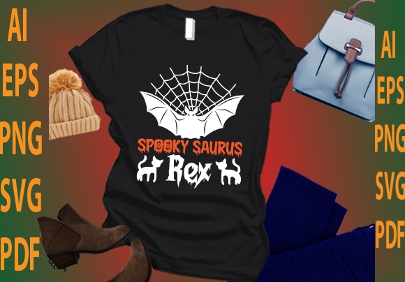 Spooky saurus rex t shirt template vector