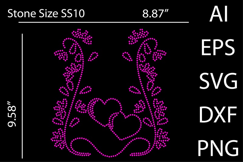 Best Selling Love Rhinestone Design Bundle for commercial use.