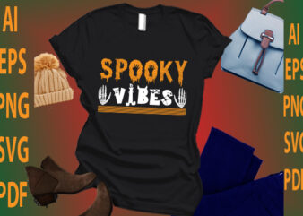 spooky vibes t shirt template vector