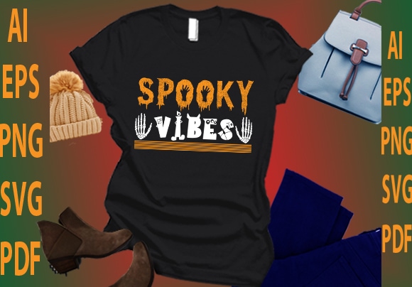 Spooky vibes t shirt template vector