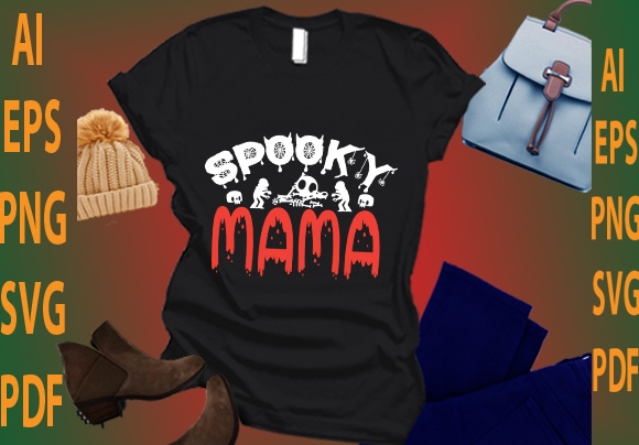 Spooky mama t shirt template vector