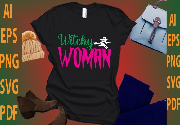 Witchy woman t shirt design for sale