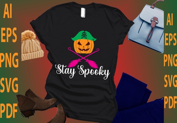Stay spooky t shirt template vector
