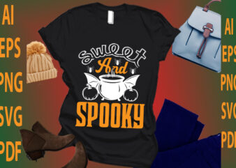 sweet and spooky t shirt template vector