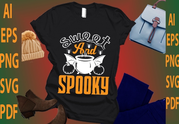 Sweet and spooky t shirt template vector