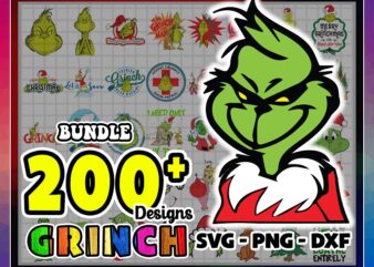 Bundle 200 Design Grinch Inspired, Grinch Png, Merry Christmas, Face grinch, Grinch tree, SVG/PNG/DXF, svg for cricut, Digital Download 921991415